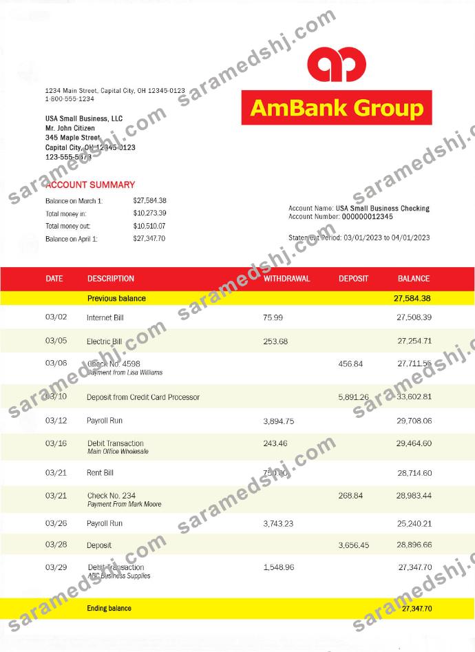 AMBANK bank statement